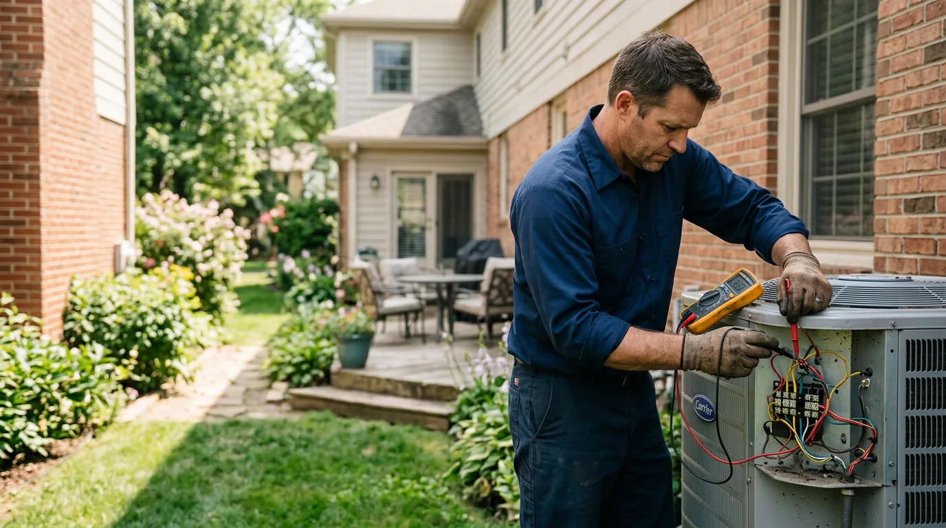 HVAC technician working near Okeene, OK
